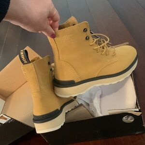 Sorel Yellow Lace-Up Ankle Boots